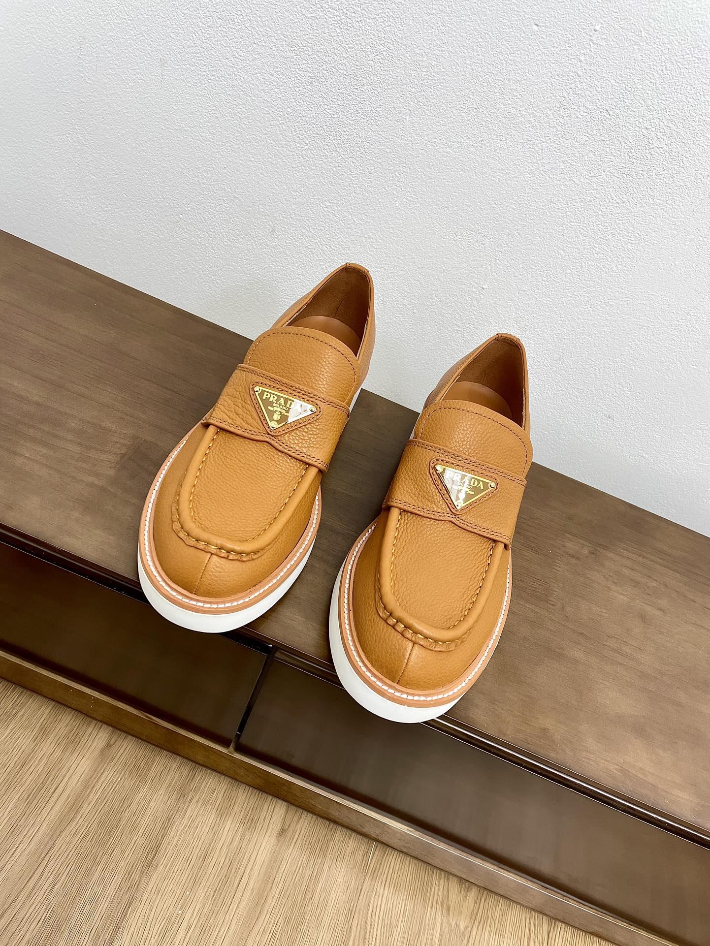 PRA CHOCOLATE LOAFERS BRONZE CALFSKIN - 34