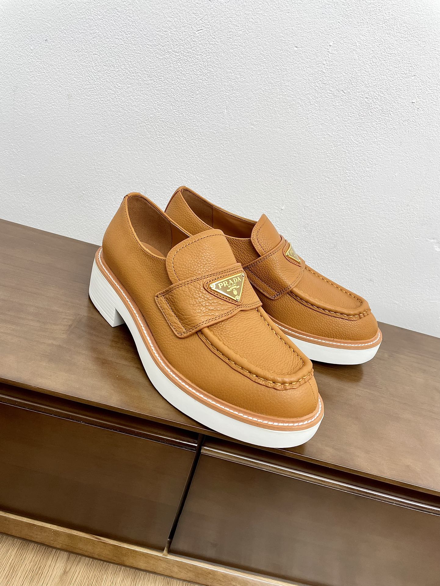 PRA CHOCOLATE LOAFERS BRONZE CALFSKIN - 34