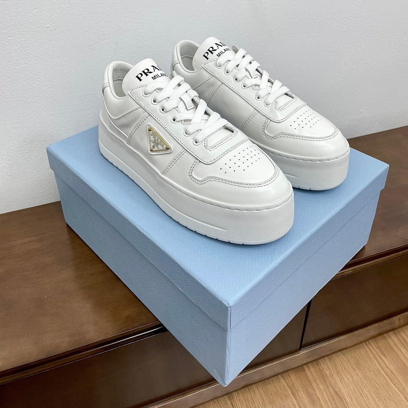 PRA DOWNTOWN BOLD SNEAKERS WHITE CALFSKIN - 35