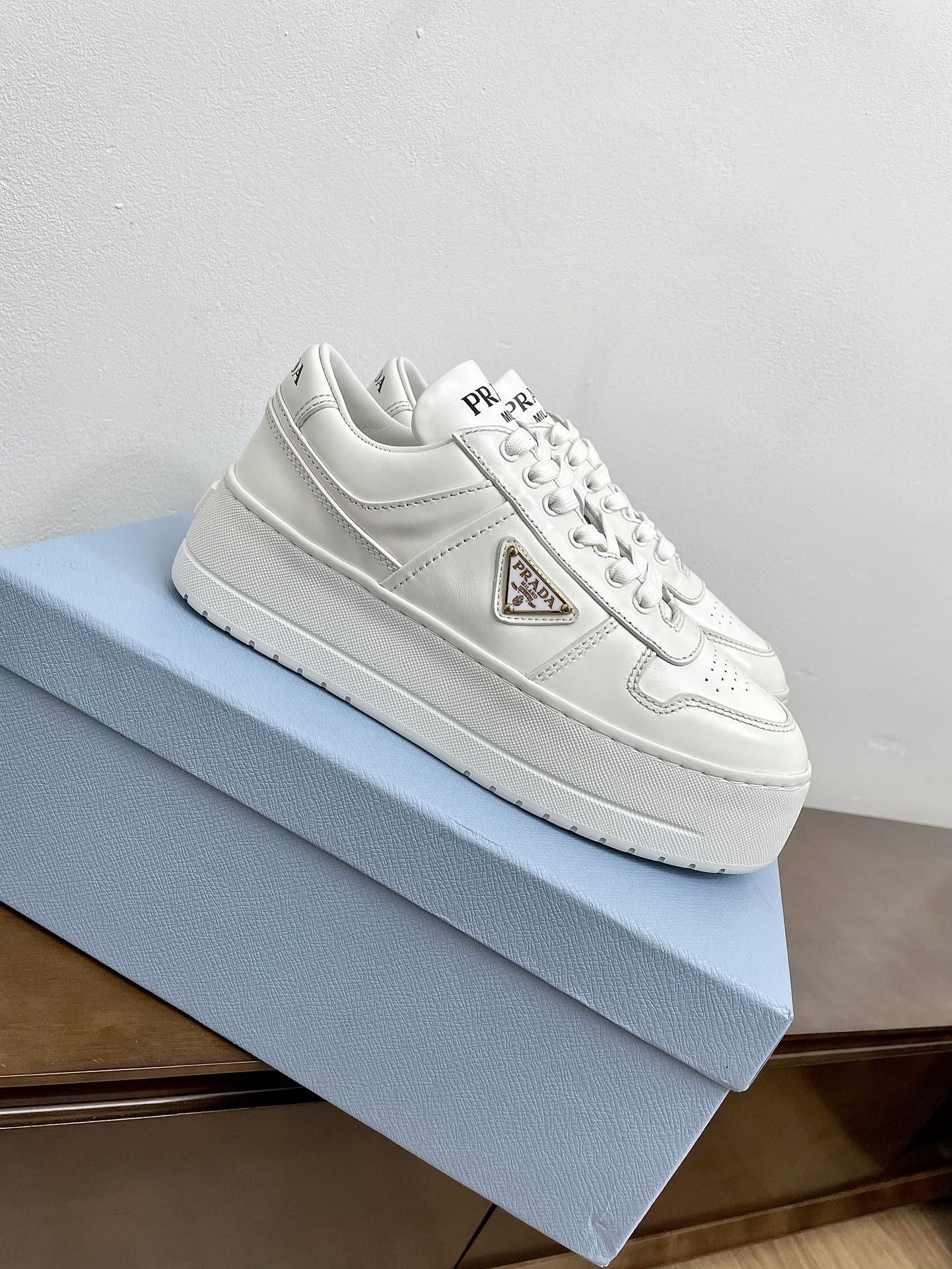 PRA DOWNTOWN BOLD SNEAKERS WHITE CALFSKIN - 35