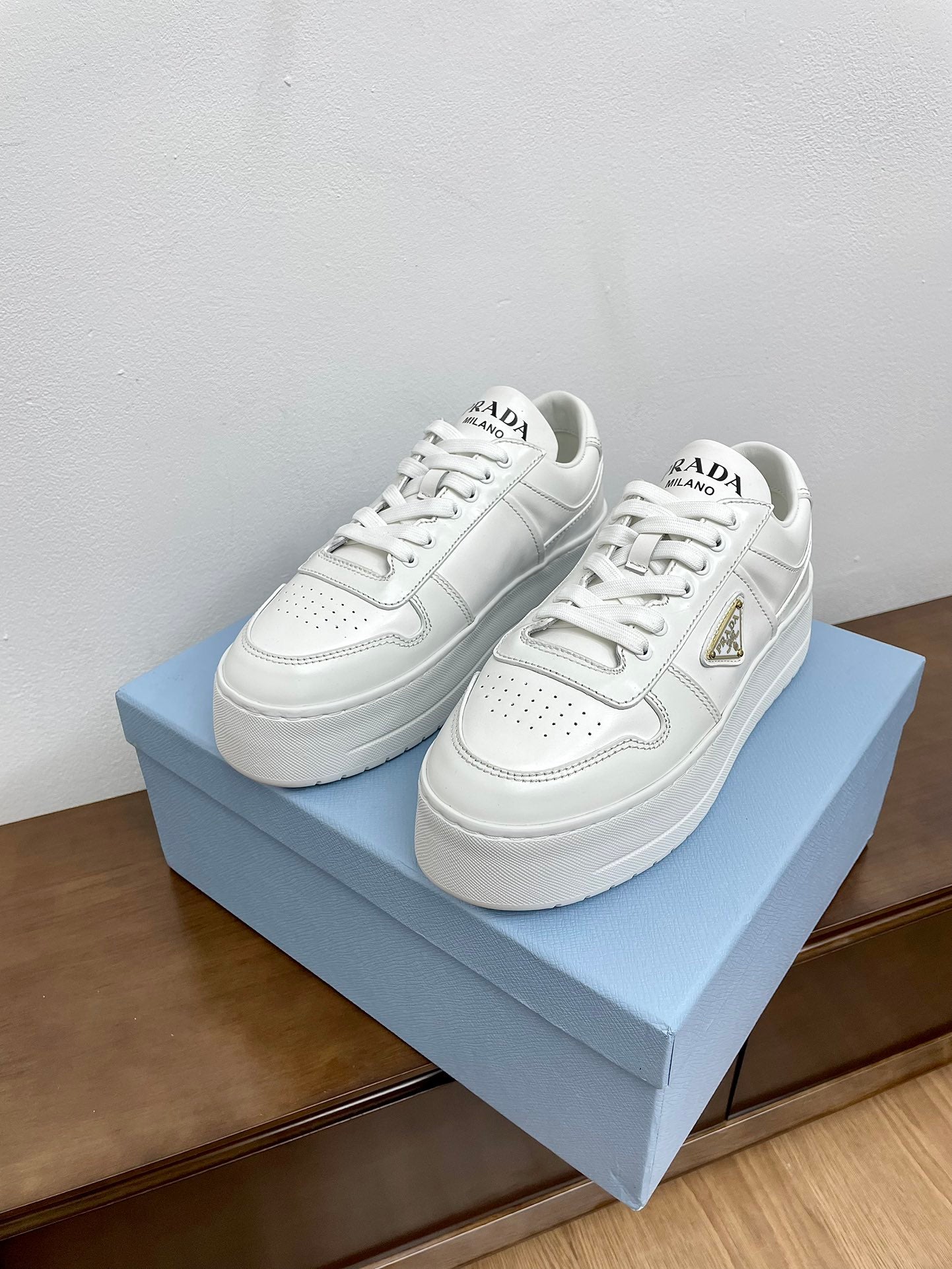 PRA DOWNTOWN BOLD SNEAKERS WHITE CALFSKIN - 35