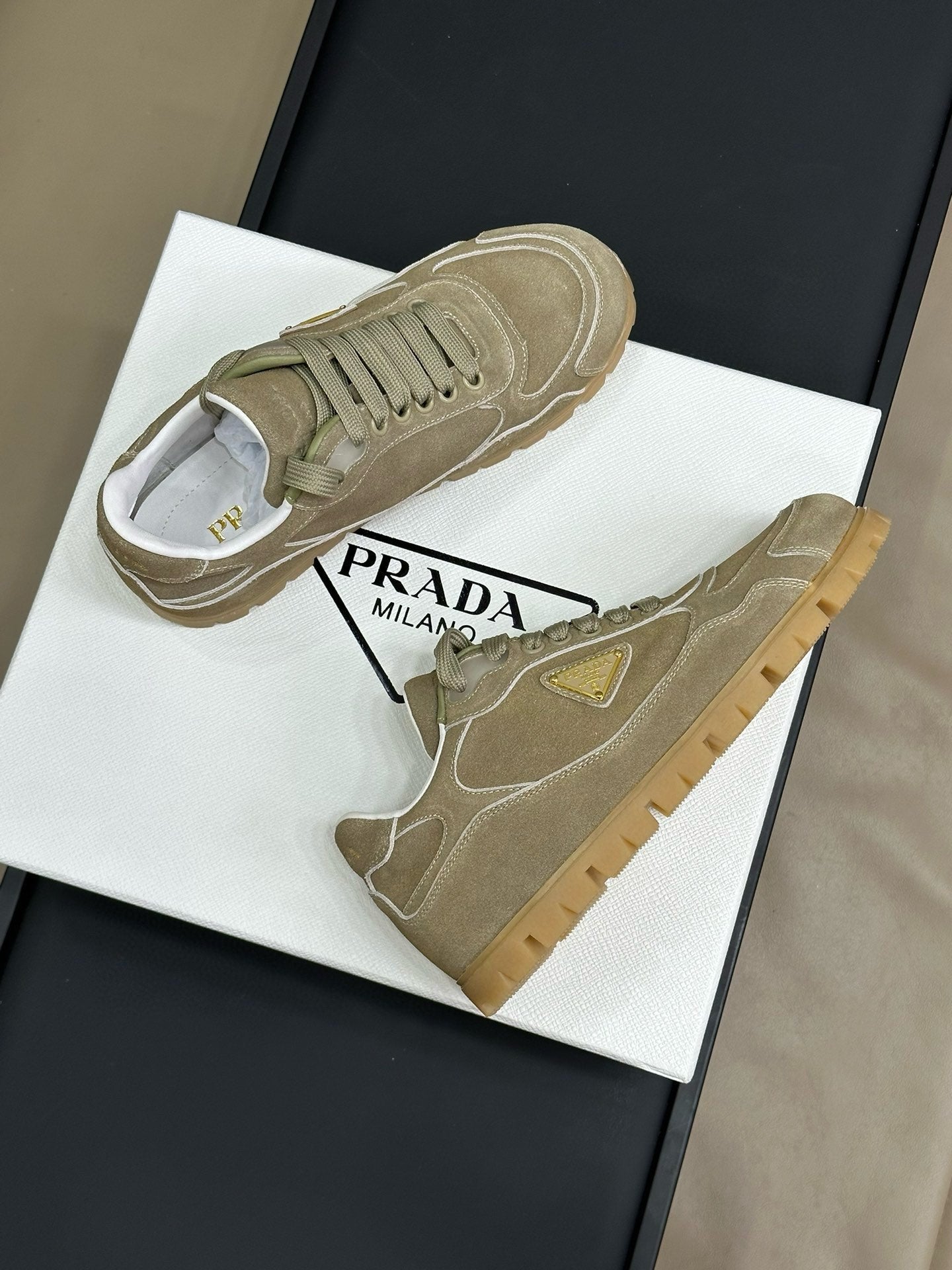 PRA TRAIL FADED SUEDE SNEAKERS LIGHT BROWN - 35