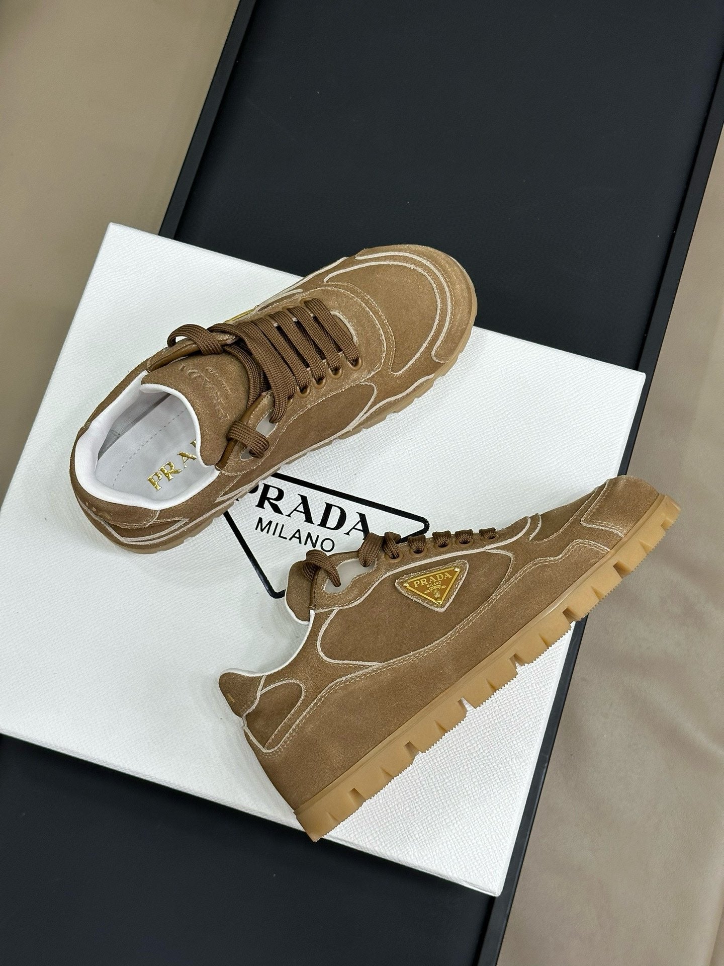 PRA TRAIL FADED SUEDE SNEAKERS CINNAMON - 35