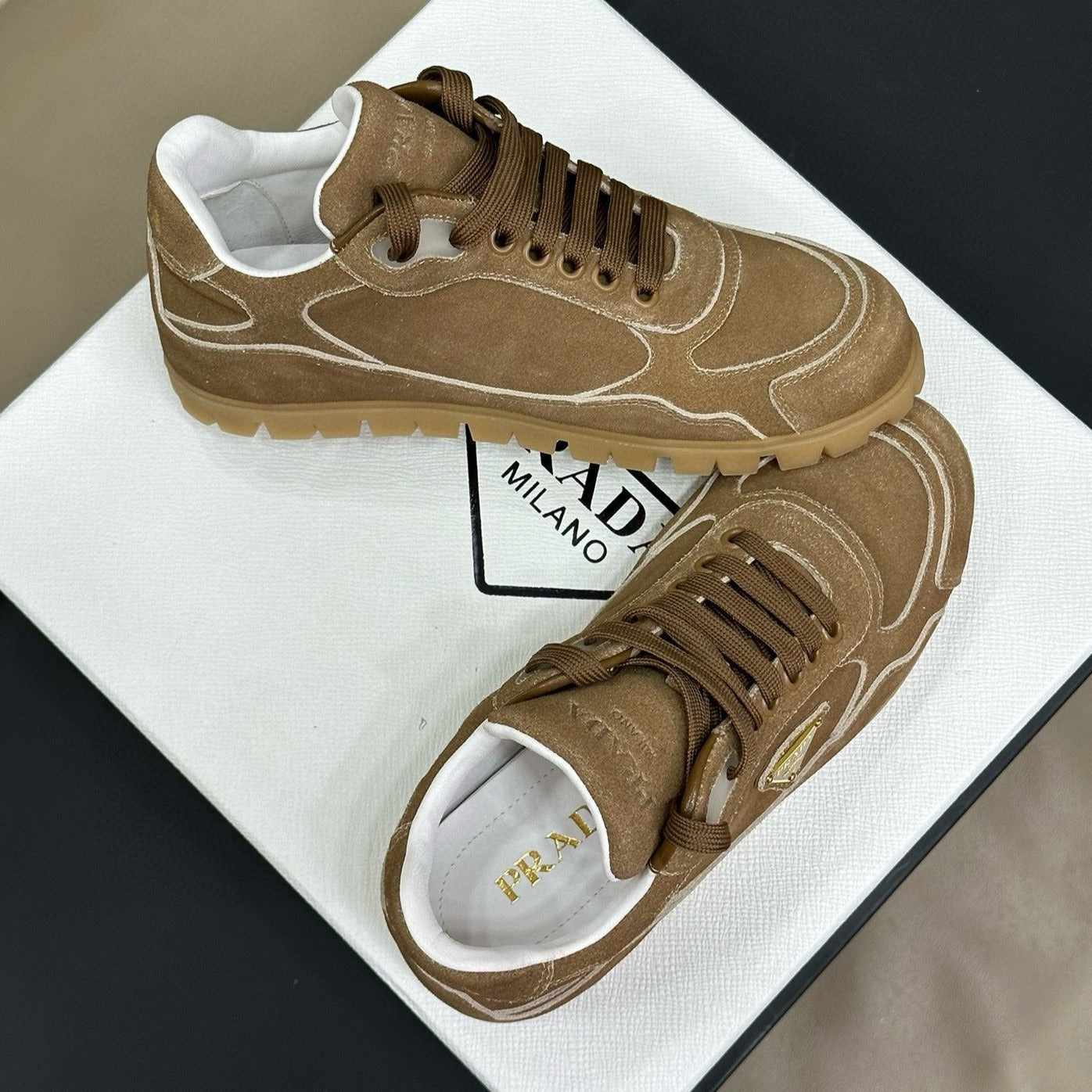 PRA TRAIL FADED SUEDE SNEAKERS CINNAMON - 35