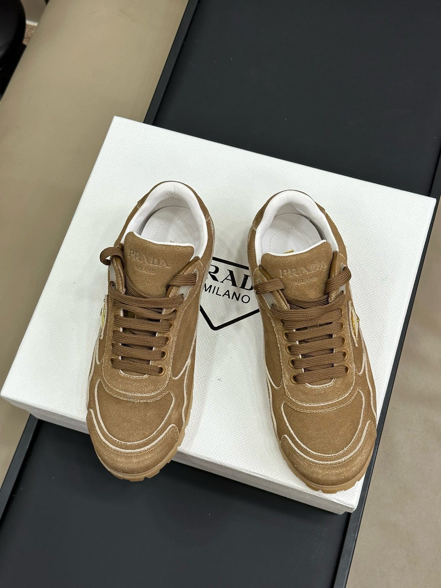 PRA TRAIL FADED SUEDE SNEAKERS CINNAMON - 35