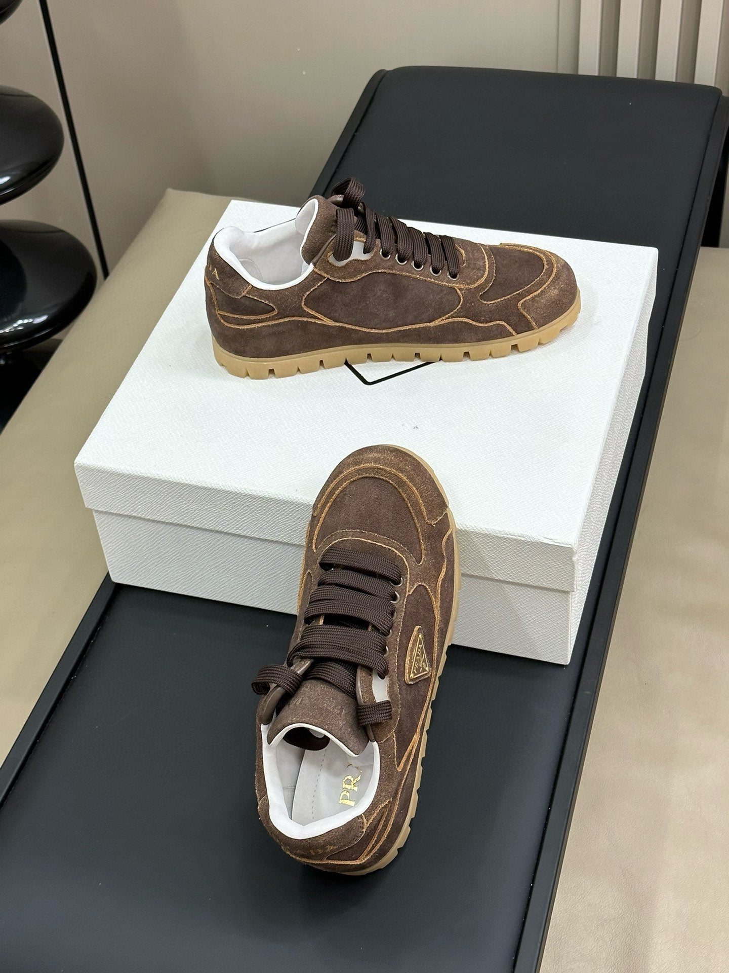 PRA TRAIL FADED SUEDE SNEAKERS BROWN - 35