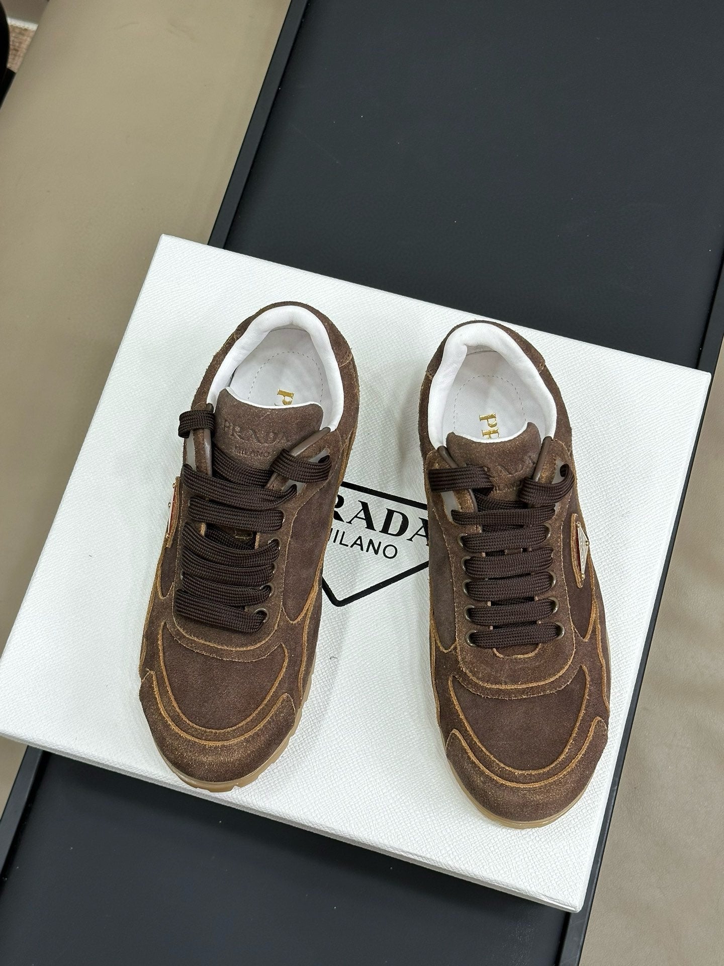 PRA TRAIL FADED SUEDE SNEAKERS BROWN - 35