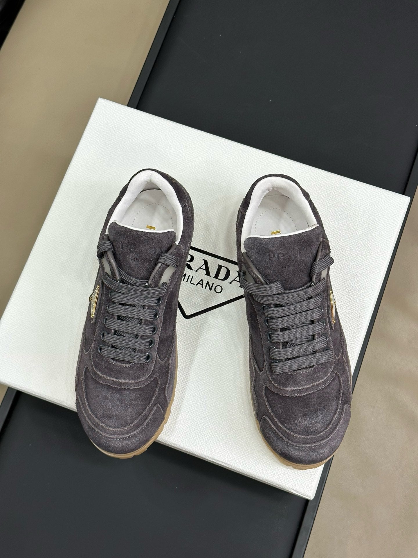 PRA TRAIL FADED SUEDE SNEAKERS CHARCOAL - 35
