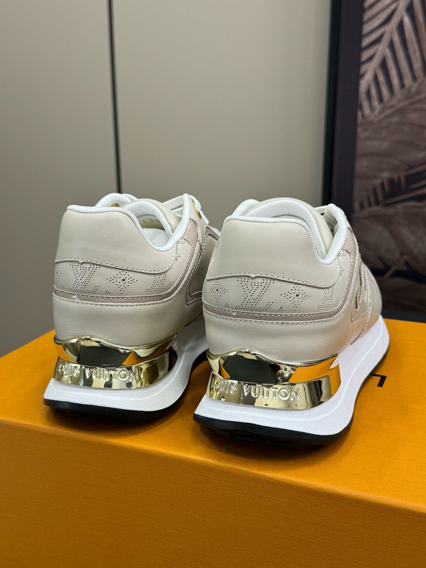 LV NEO RUN AWAY SNEAKER IN KHAKI TAN CALFSKIN - 34