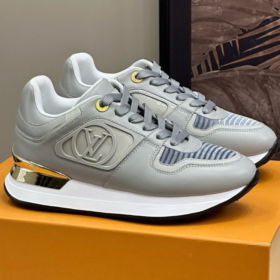LV NEO RUN AWAY SNEAKER IN DOLPHIN GRAY CALFSKIN - 34
