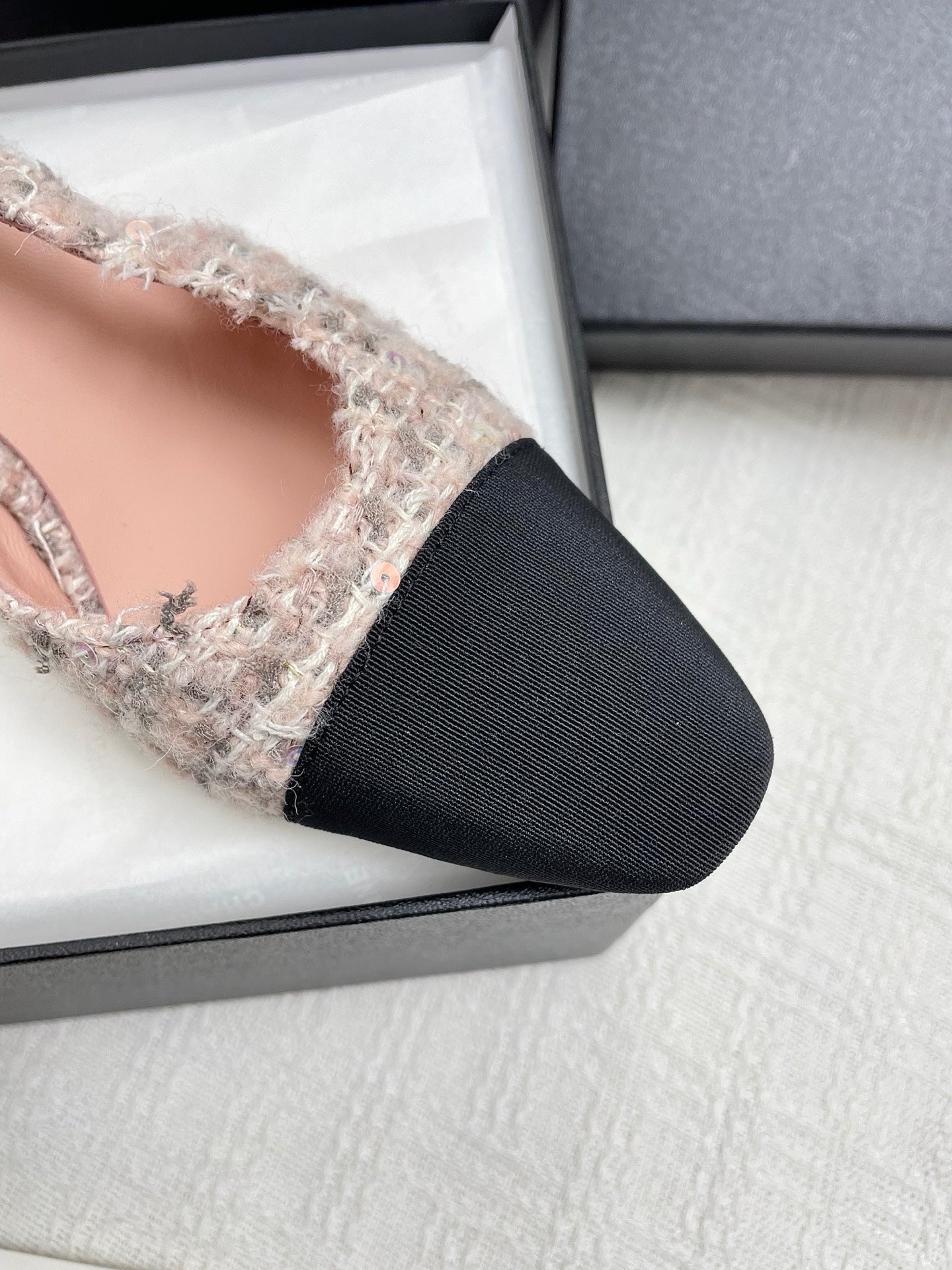 CC SLINGBACK 25S 65 MM IN LIGHT PINK TWEED - 35