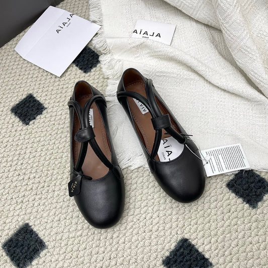 ALAIA 26S BALLET TECKEL З ЧОРНОЇ ТЕЛЯЧОЇ ШКІРИ