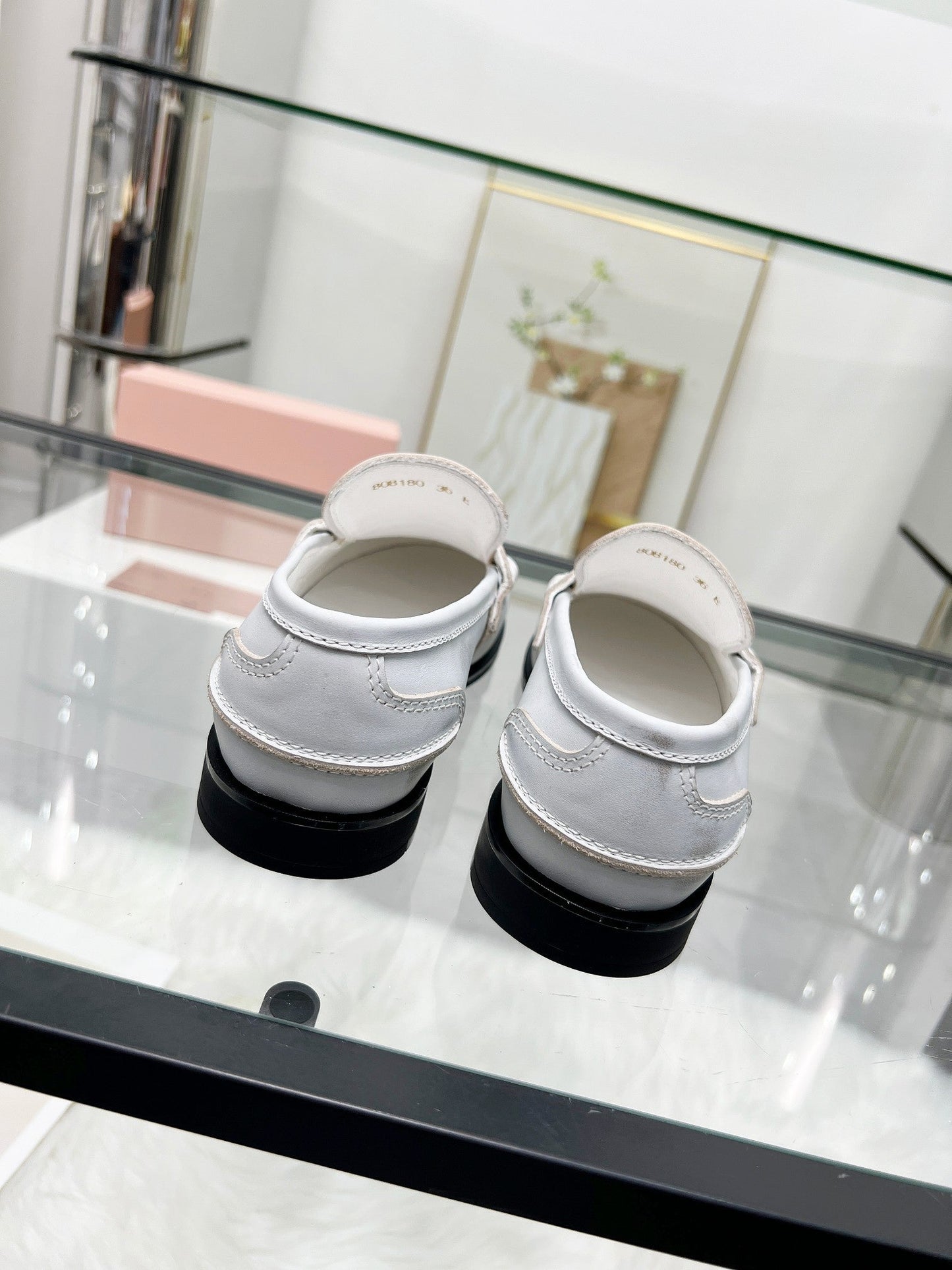 PENNY LOAFERS IN WHITE BLEACHED CALFSKIN - 35