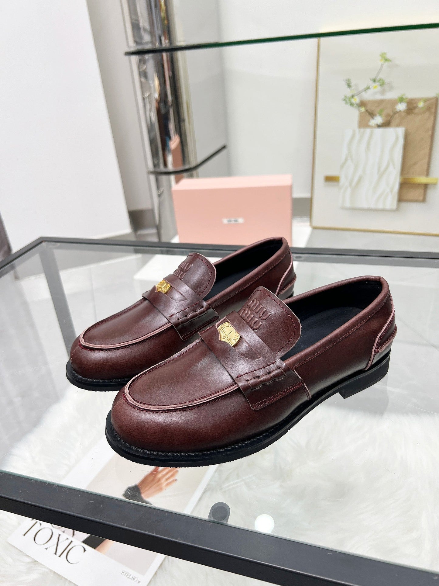 PENNY LOAFERS IN DARK BROWN CALFSKIN - 35