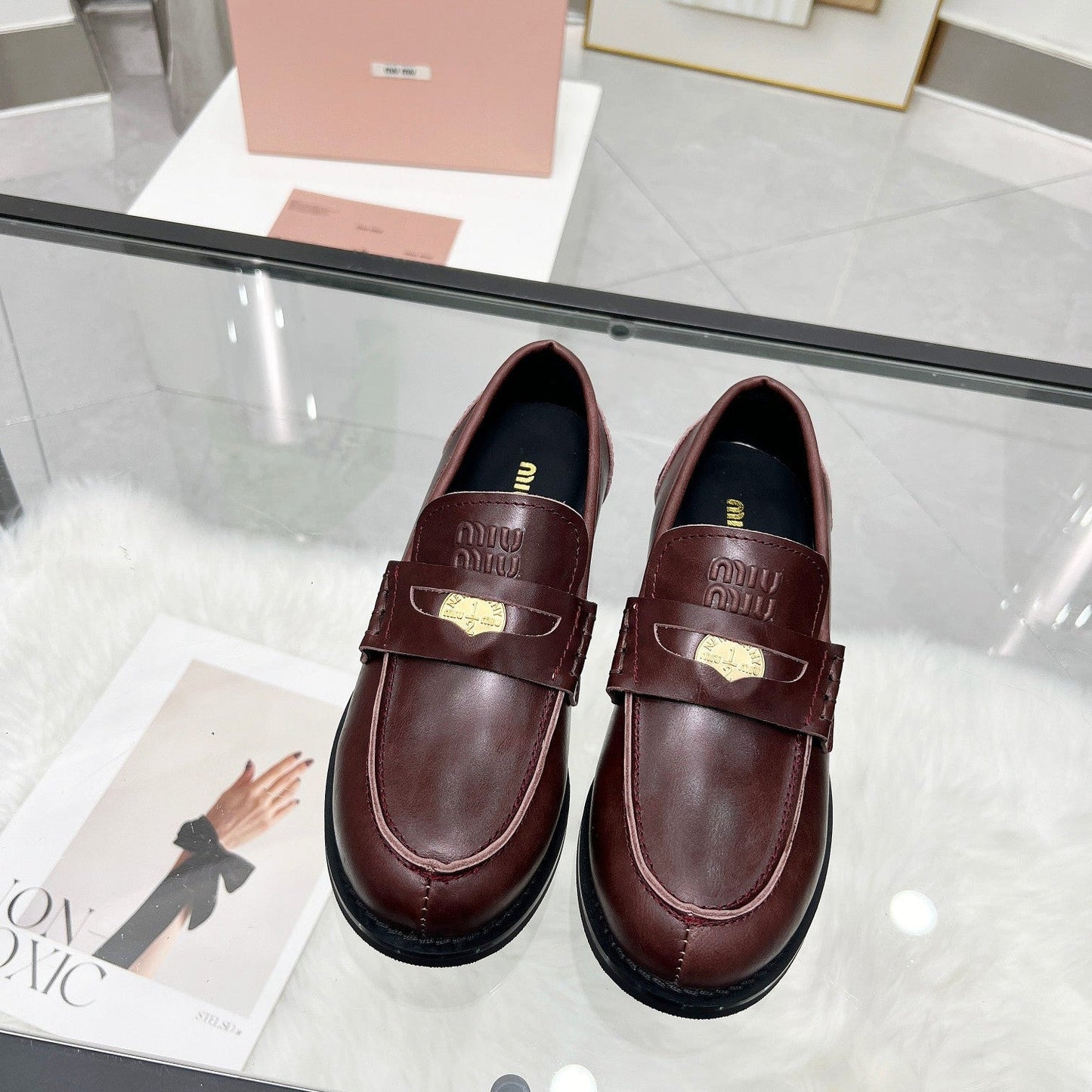 PENNY LOAFERS IN DARK BROWN CALFSKIN - 35