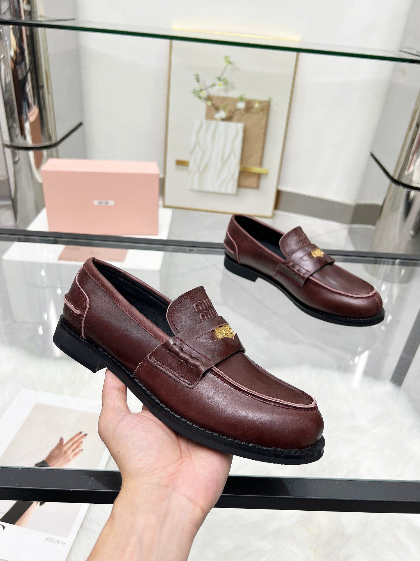 PENNY LOAFERS IN DARK BROWN CALFSKIN - 35