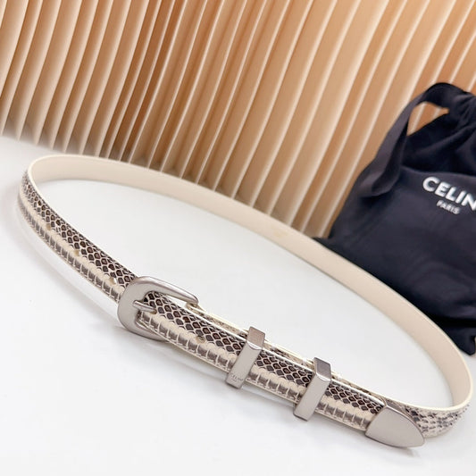Small Western Belt 18mm Black White Crocodile Embossed Calfskin Shw - 30