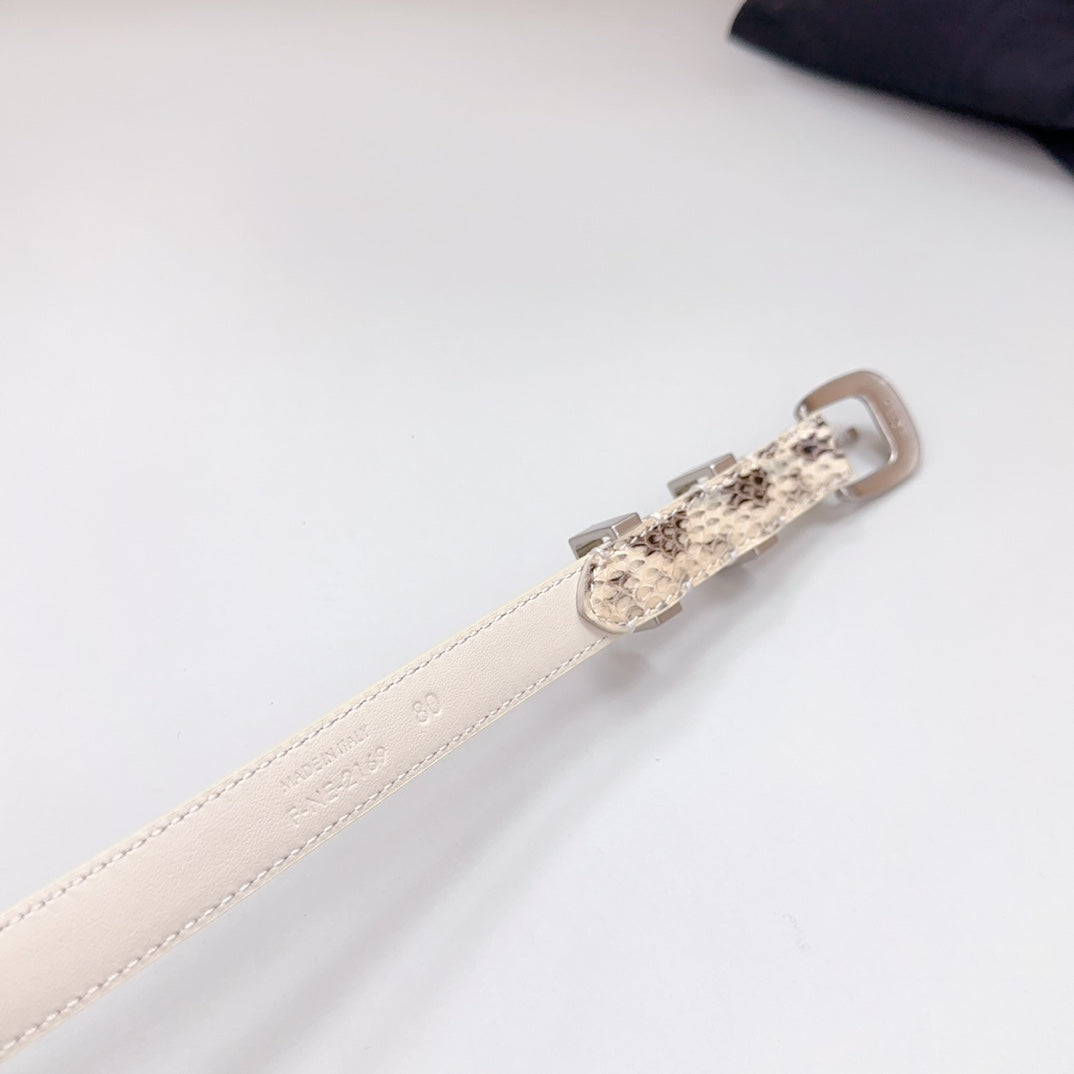 Small Western Belt 18mm Black White Crocodile Embossed Calfskin Shw - 30