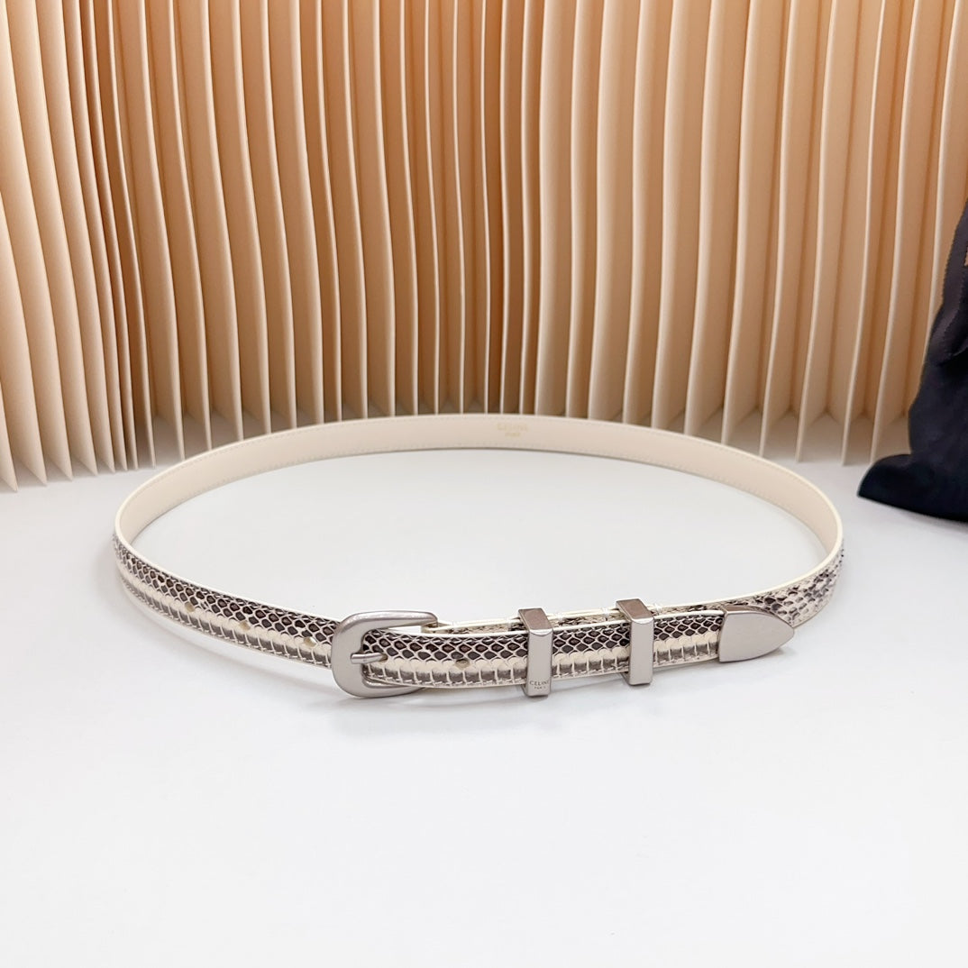 Small Western Belt 18mm Black White Crocodile Embossed Calfskin Shw - 30