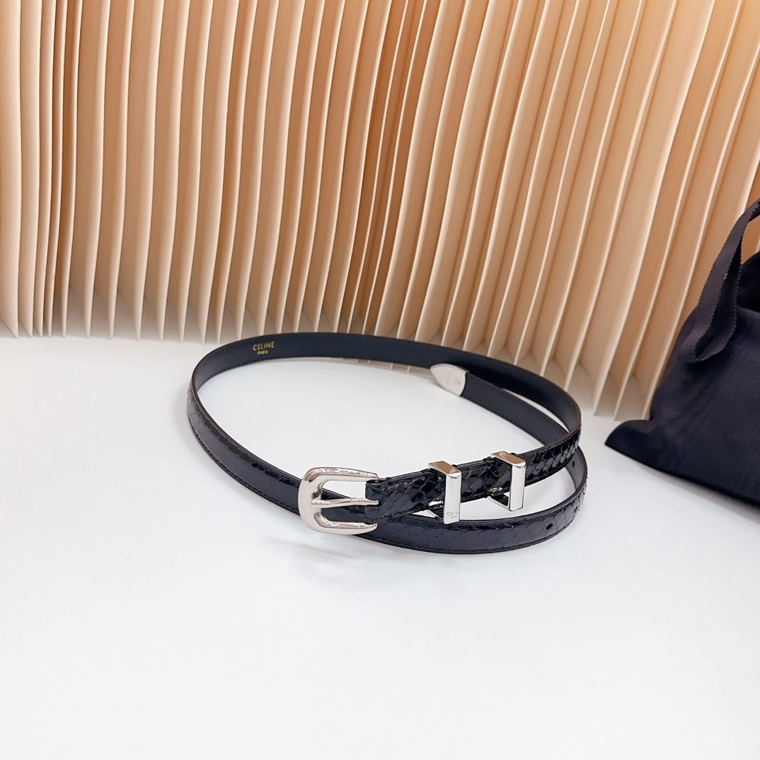 Small Western Belt 18mm Black Patent Embossed Calfskin Shw - 30