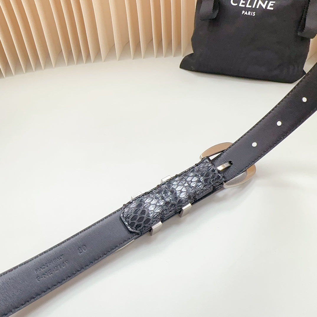 Medium Western Belt 25mm Black Snake Embossed Calfskin Shw - 30
