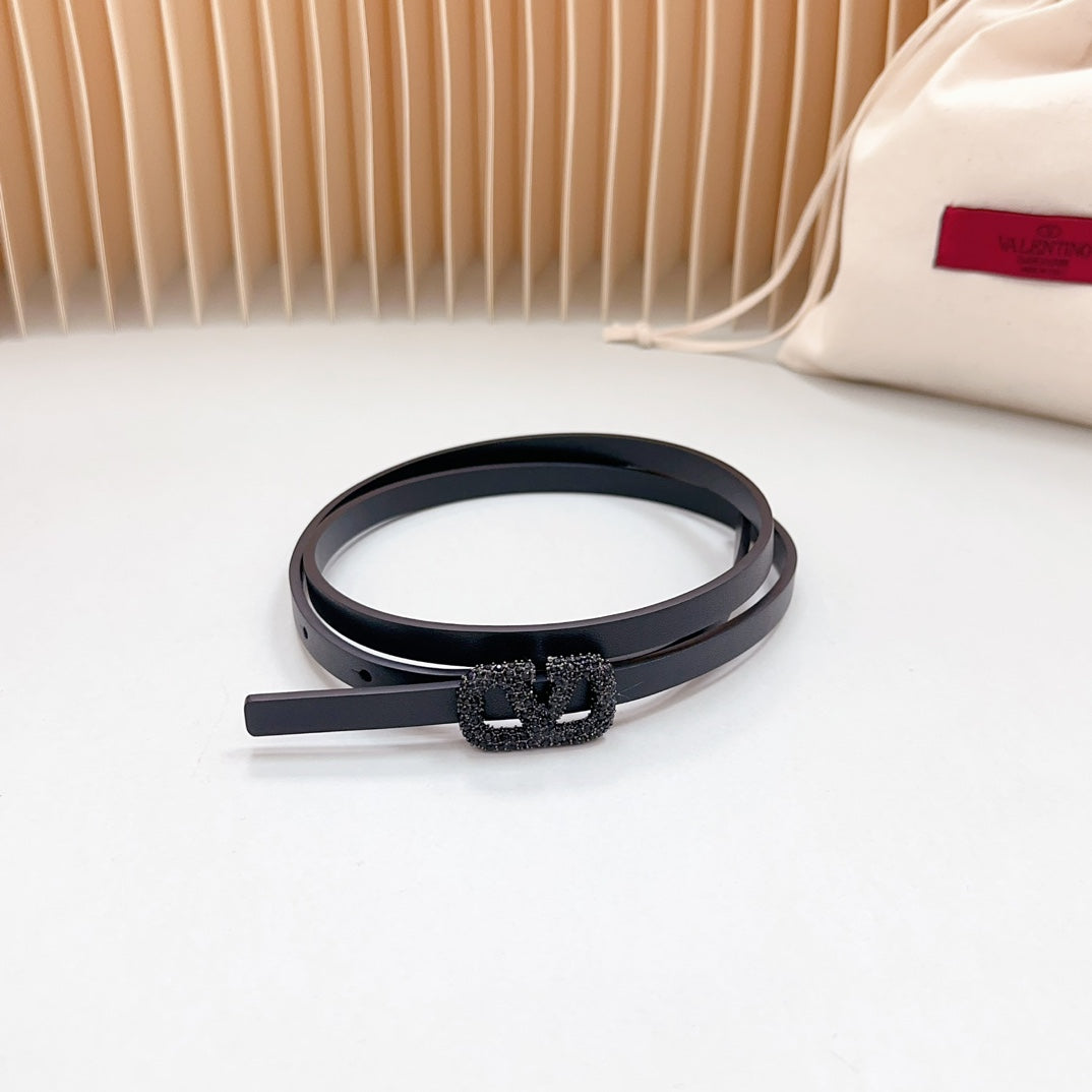 VL Belt 8mm Buckle Black Diamond Leather Black - 30
