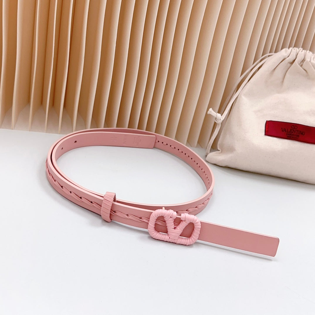 Vlogo Pink Leather Buckle 20mm Pink Belt - 30