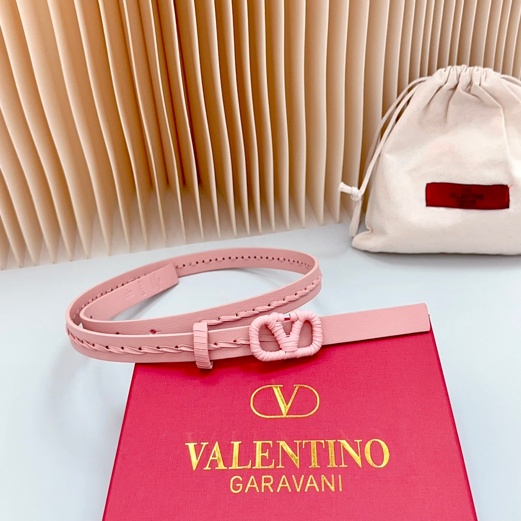Vlogo Pink Leather Buckle 20mm Pink Belt - 30