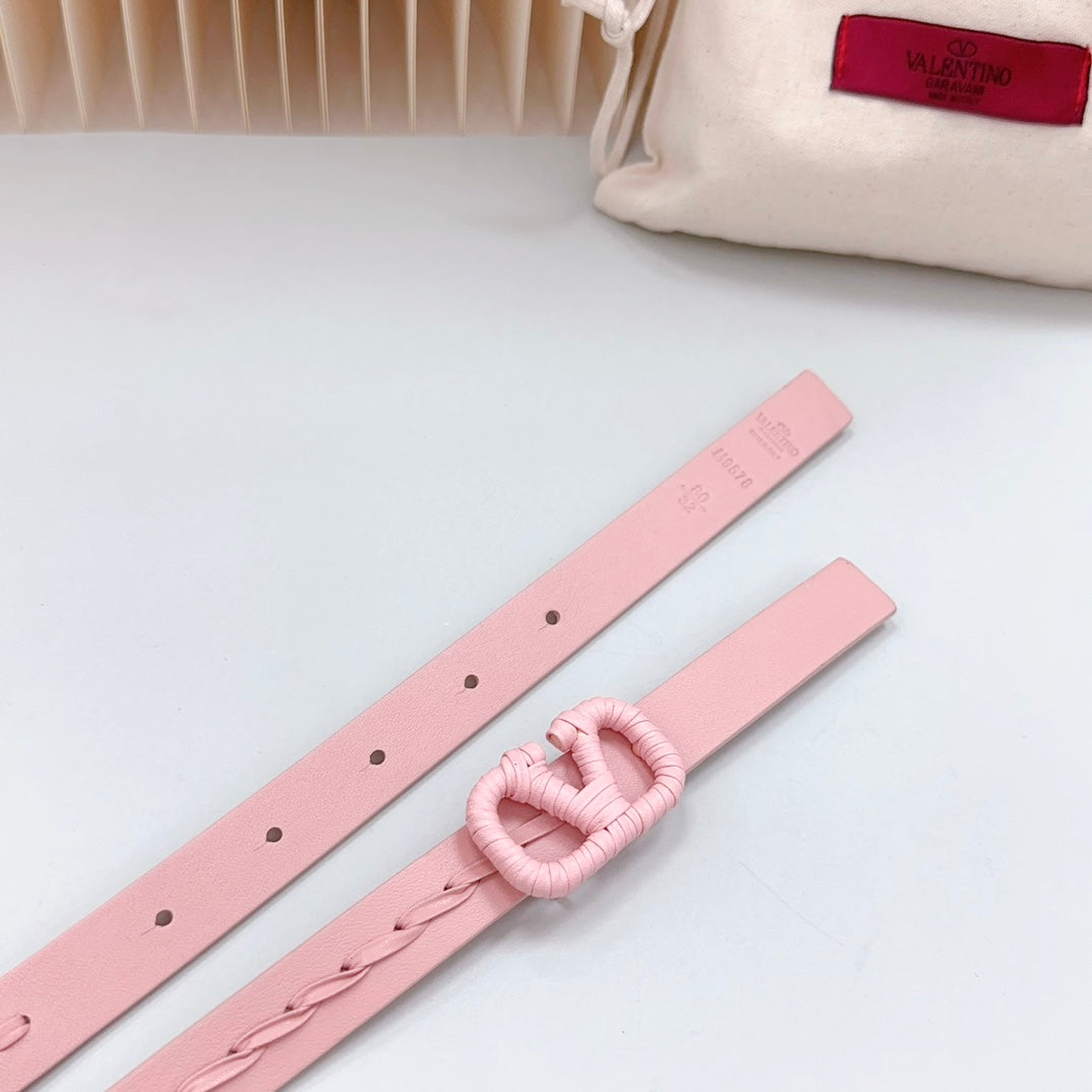 Vlogo Pink Leather Buckle 20mm Pink Belt - 30