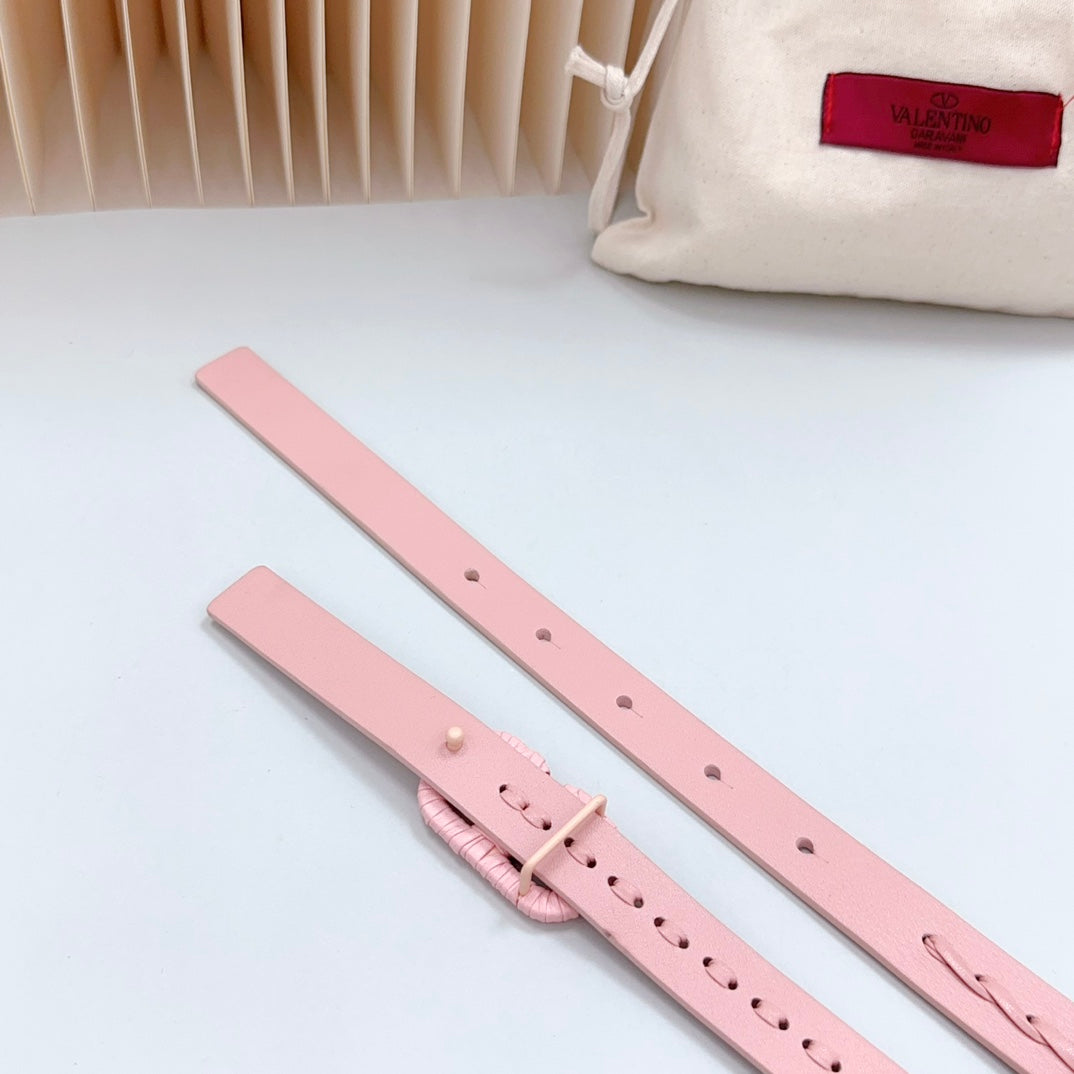 Vlogo Pink Leather Buckle 20mm Pink Belt - 30