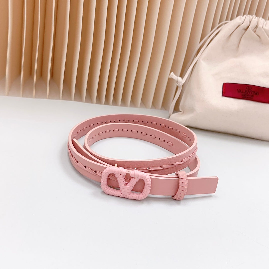 Vlogo Pink Leather Buckle 20mm Pink Belt - 30