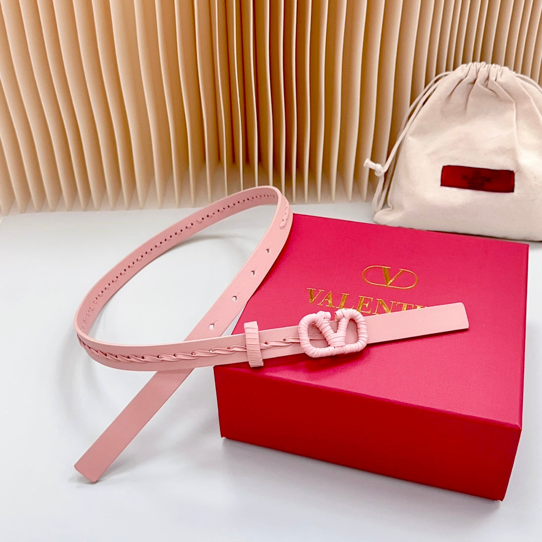 Vlogo Pink Leather Buckle 20mm Pink Belt - 30