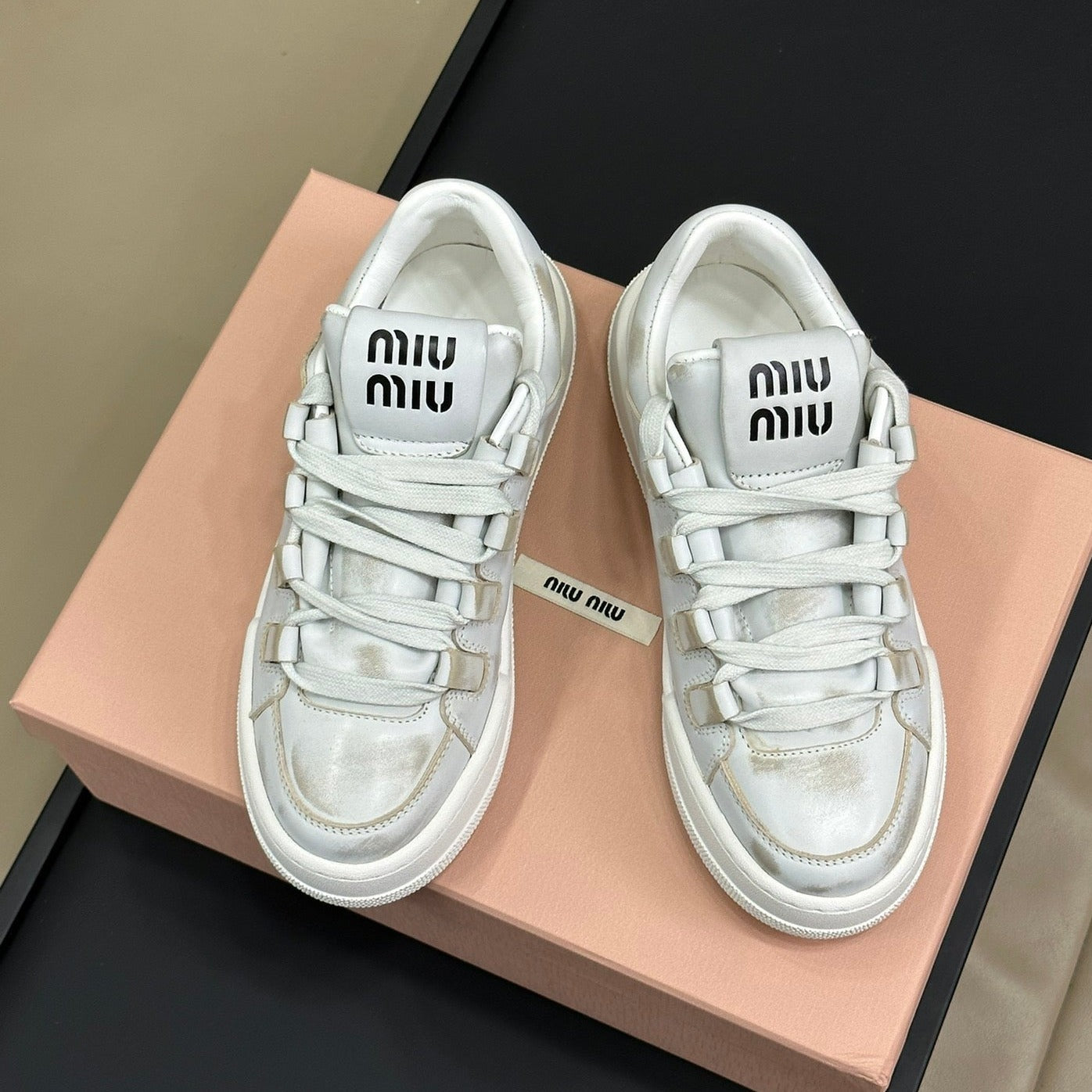 Light Gray Sneakers Calfskin - 35