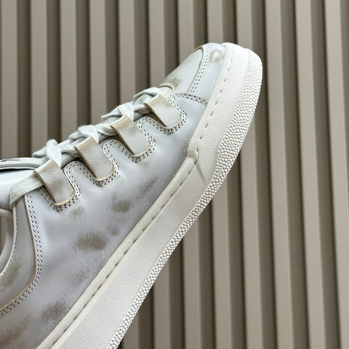 Light Gray Sneakers Calfskin - 35
