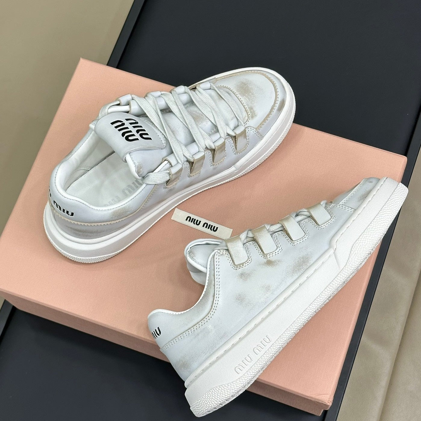 Light Gray Sneakers Calfskin - 35