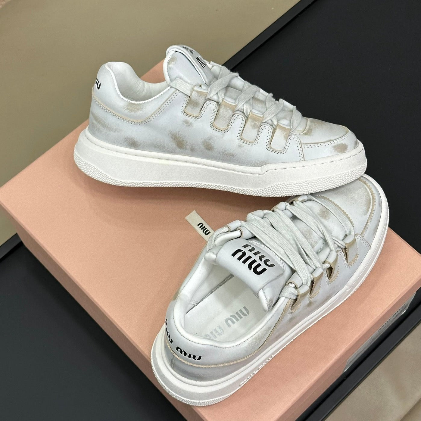 Light Gray Sneakers Calfskin - 35