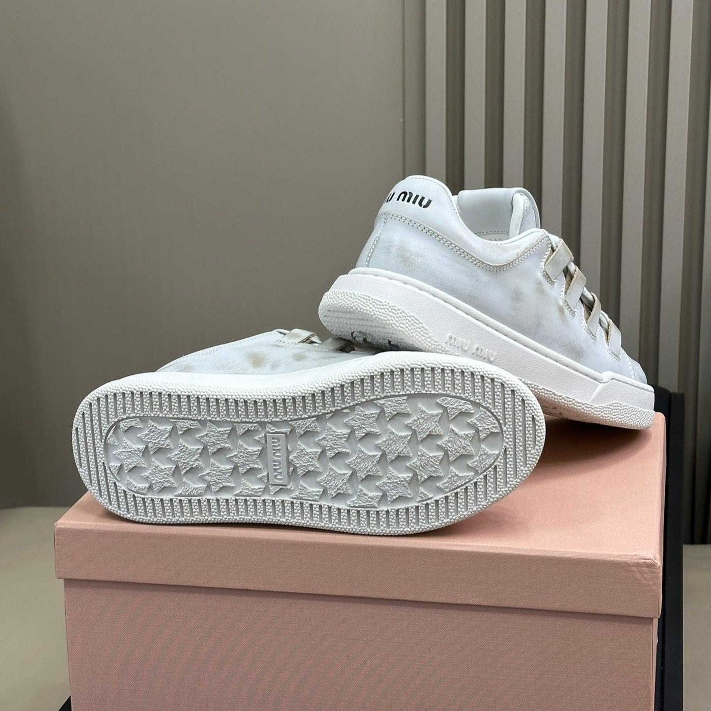Light Gray Sneakers Calfskin - 35