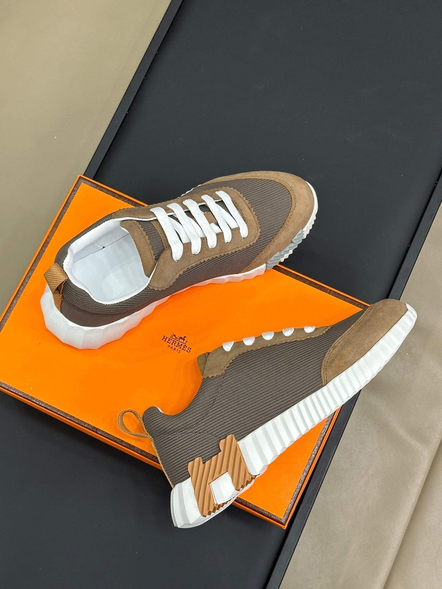 BOUNCING SNEAKERS BROWN CALFSKIN - 35