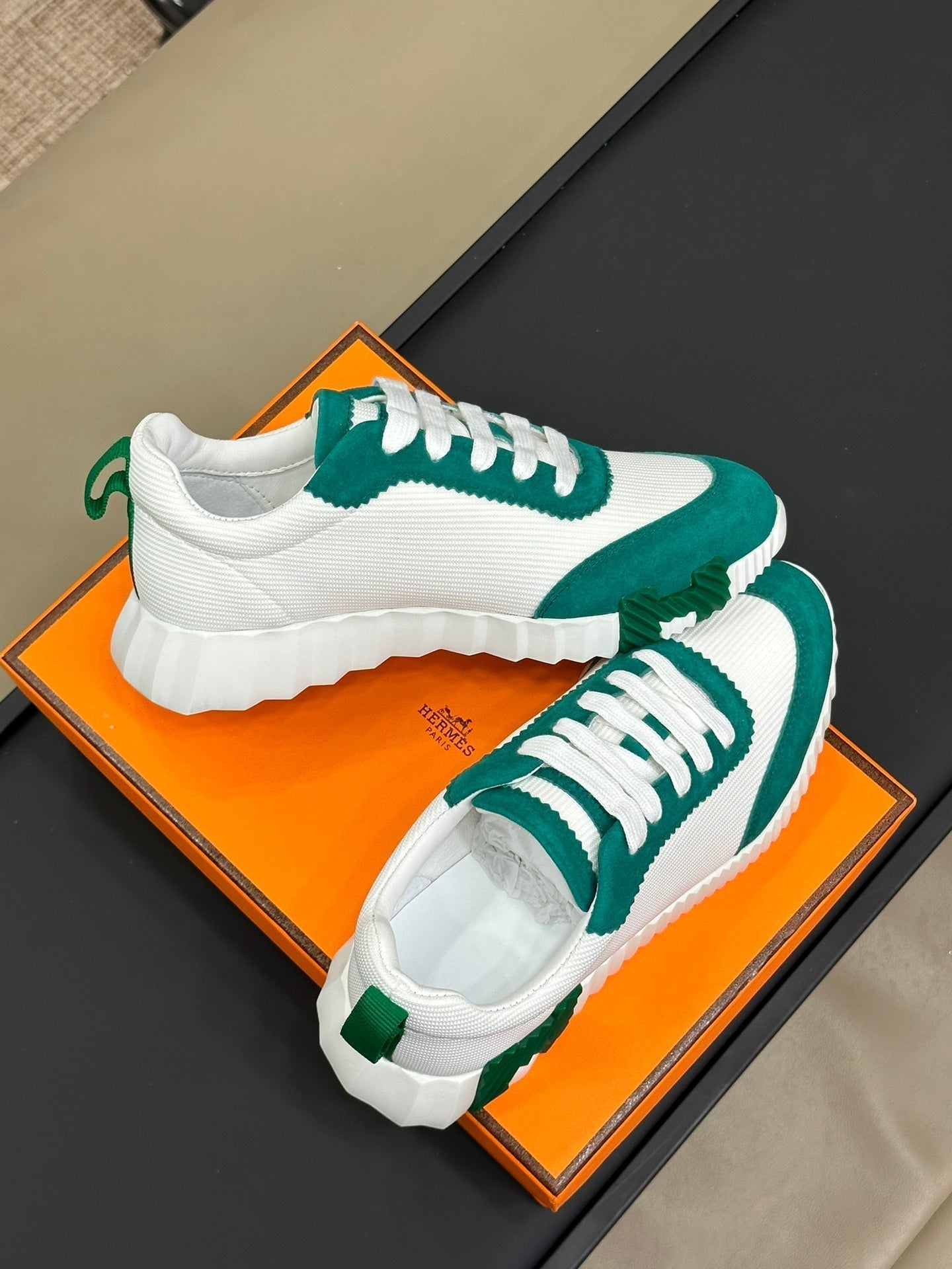 BOUNCING SNEAKERS TEAL MIX WHITE CALFSKIN - 35