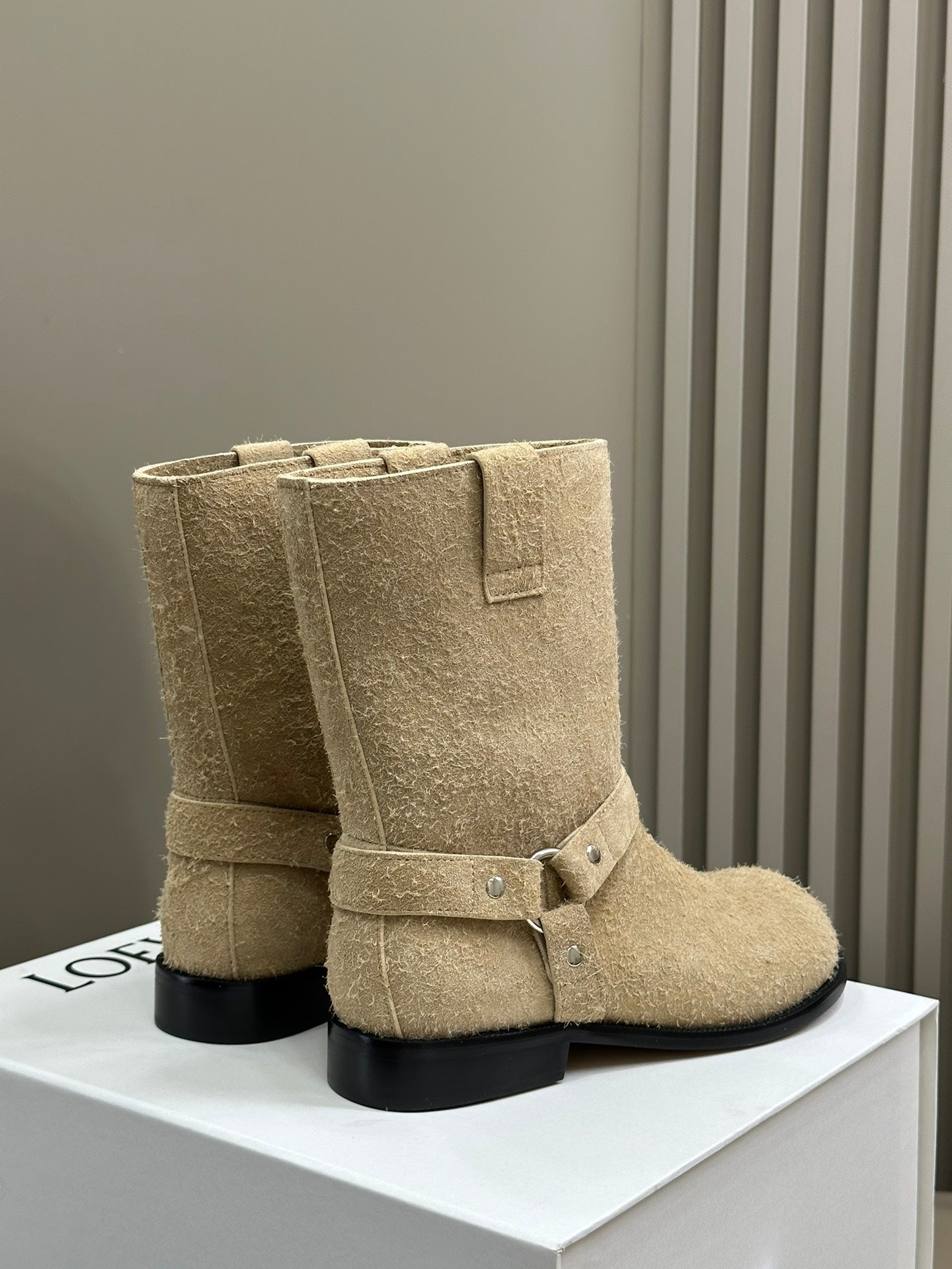 LW CAMPO BIKER BOOT KHAKI SUEDE - 35