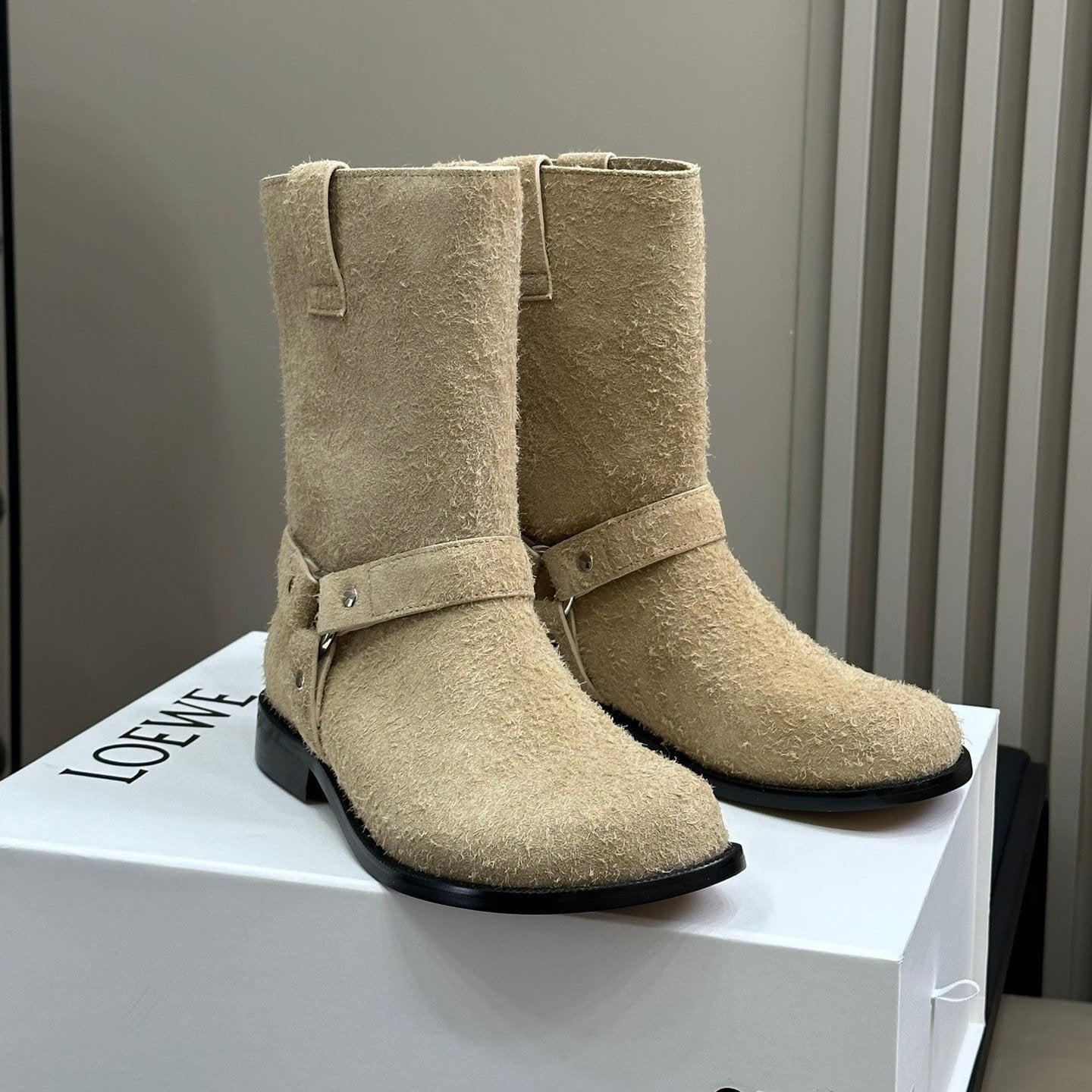 LW CAMPO BIKER BOOT KHAKI SUEDE - 35