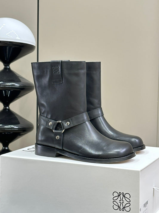 LW CAMPO BIKER BOOT BLACK CALFSKIN - 35