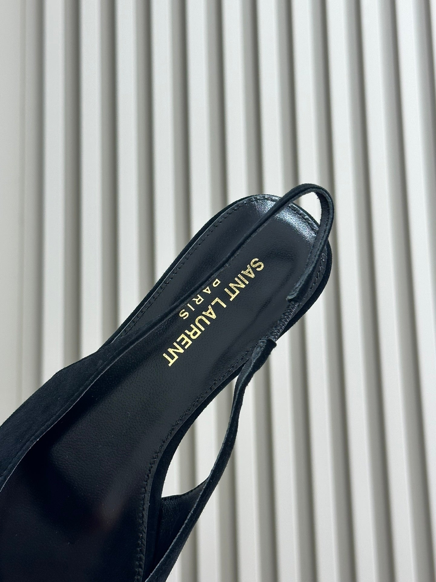 SL BABYLONE SLINGBACK FLAT BLACK SUEDE - 35