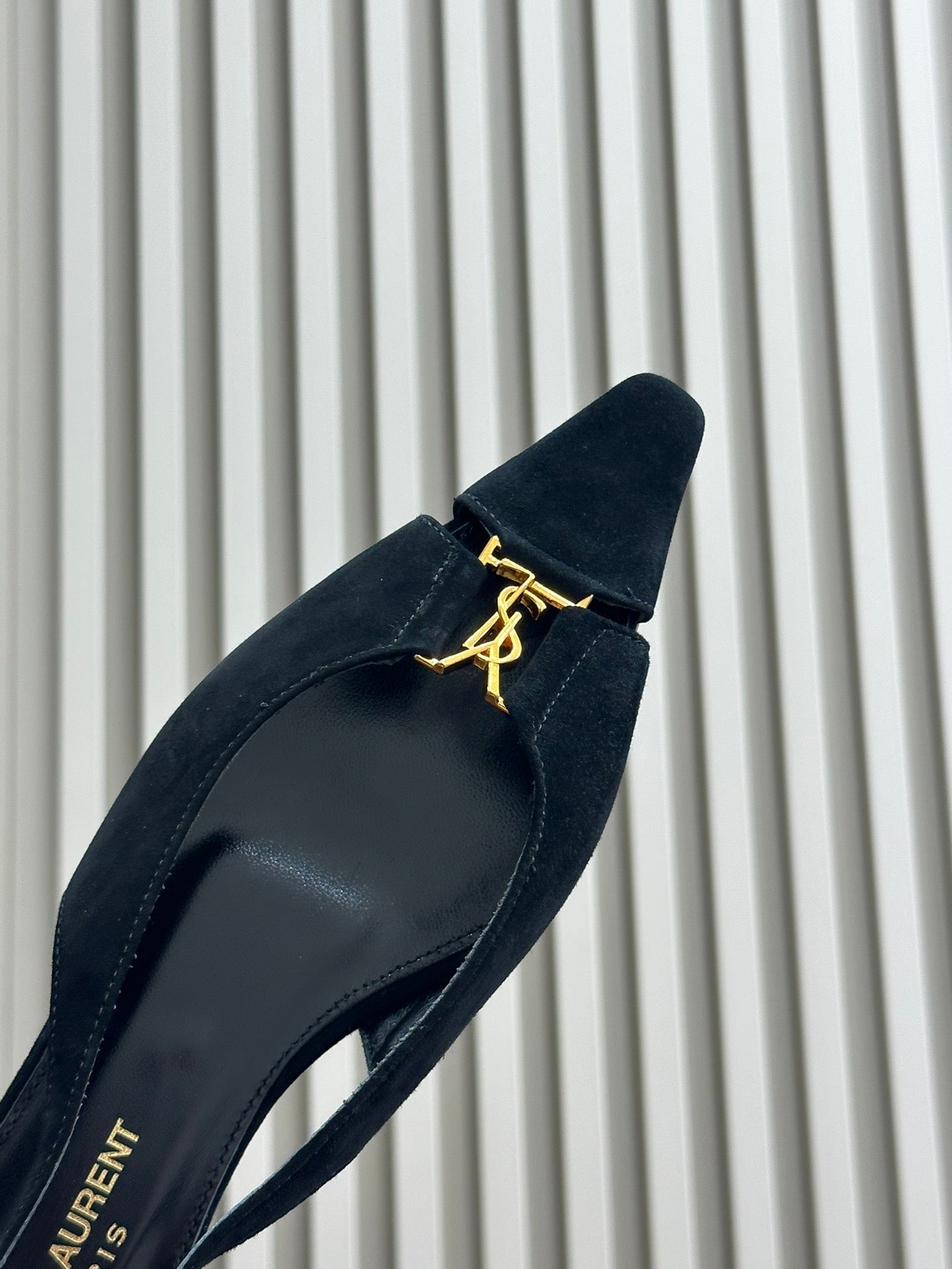 SL BABYLONE SLINGBACK FLAT BLACK SUEDE - 35