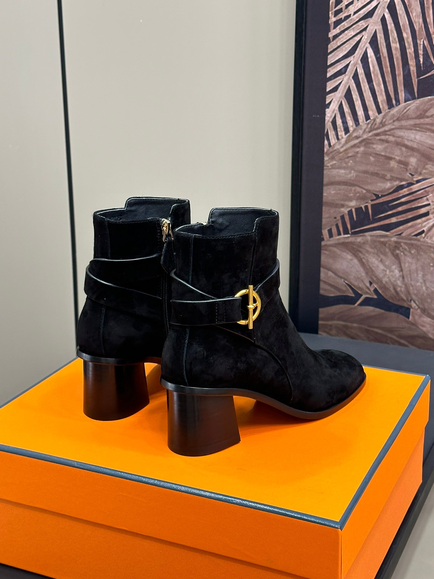 JILL 60 ANKLE BOOT IN BLACK SUEDE - 35