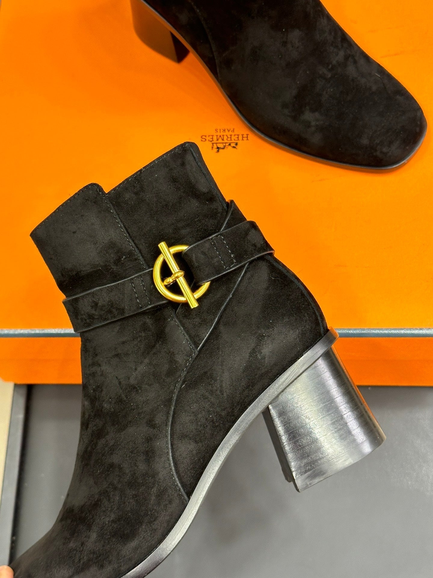 JILL 60 ANKLE BOOT IN BLACK SUEDE - 35