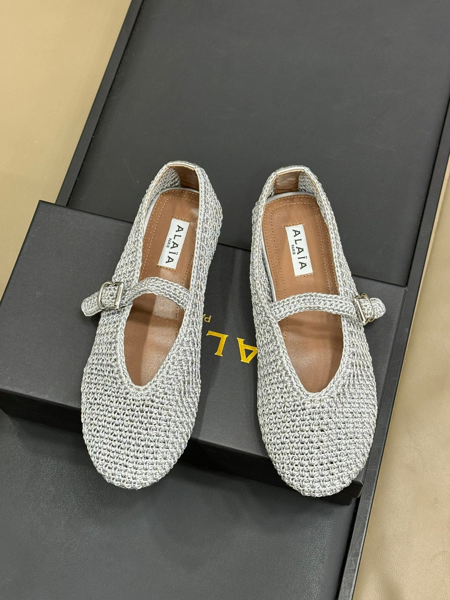 HANDWOVEN BALLET FLAT LIGHT BLUE - 35