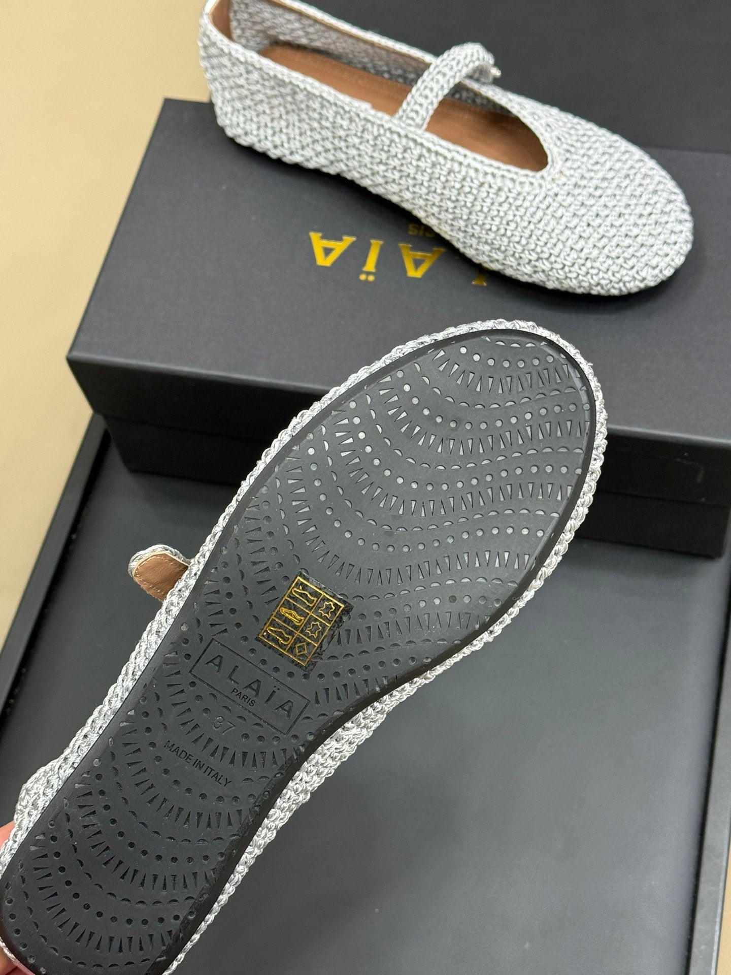 HANDWOVEN BALLET FLAT LIGHT BLUE - 35