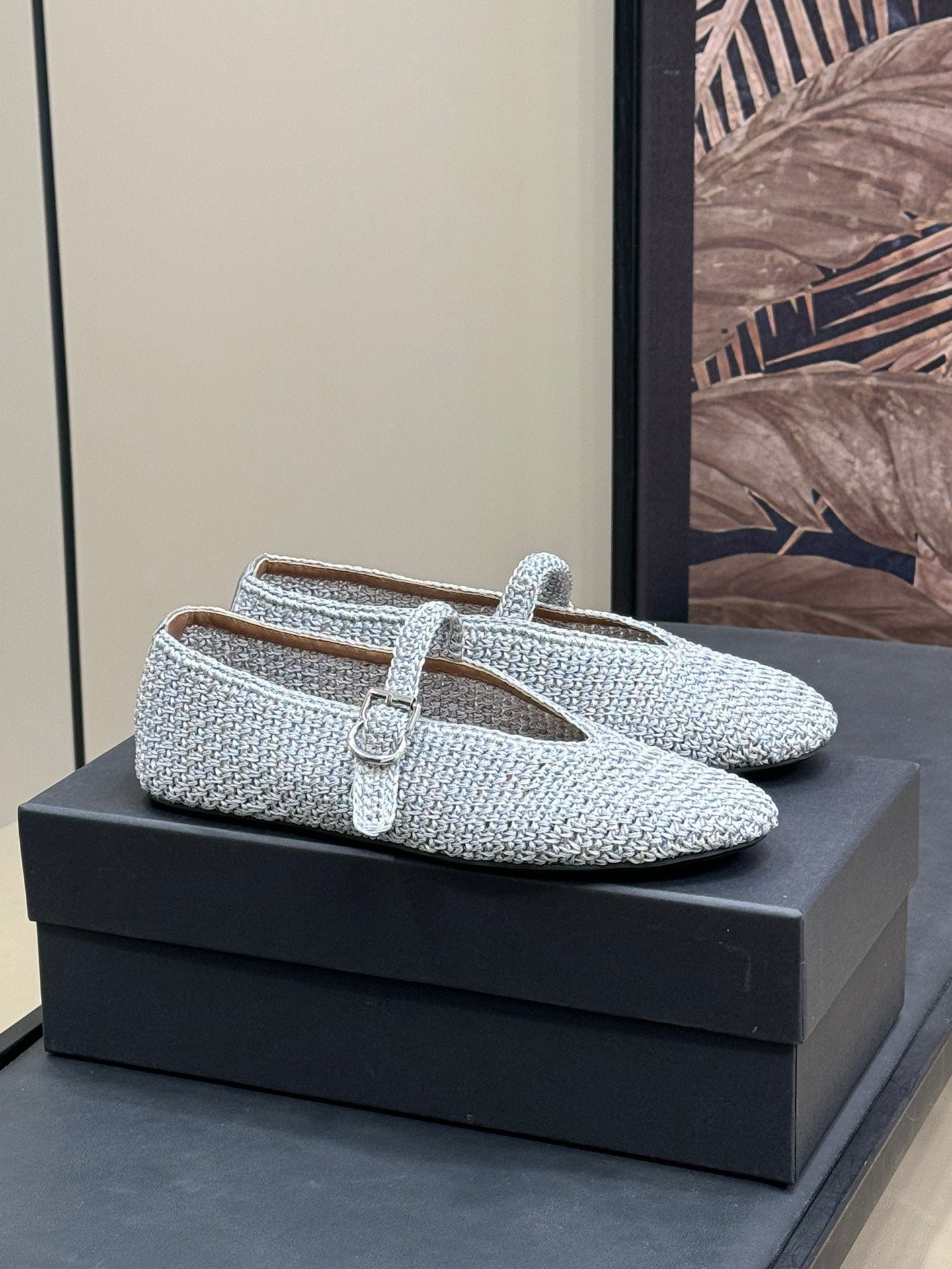 HANDWOVEN BALLET FLAT LIGHT BLUE - 35