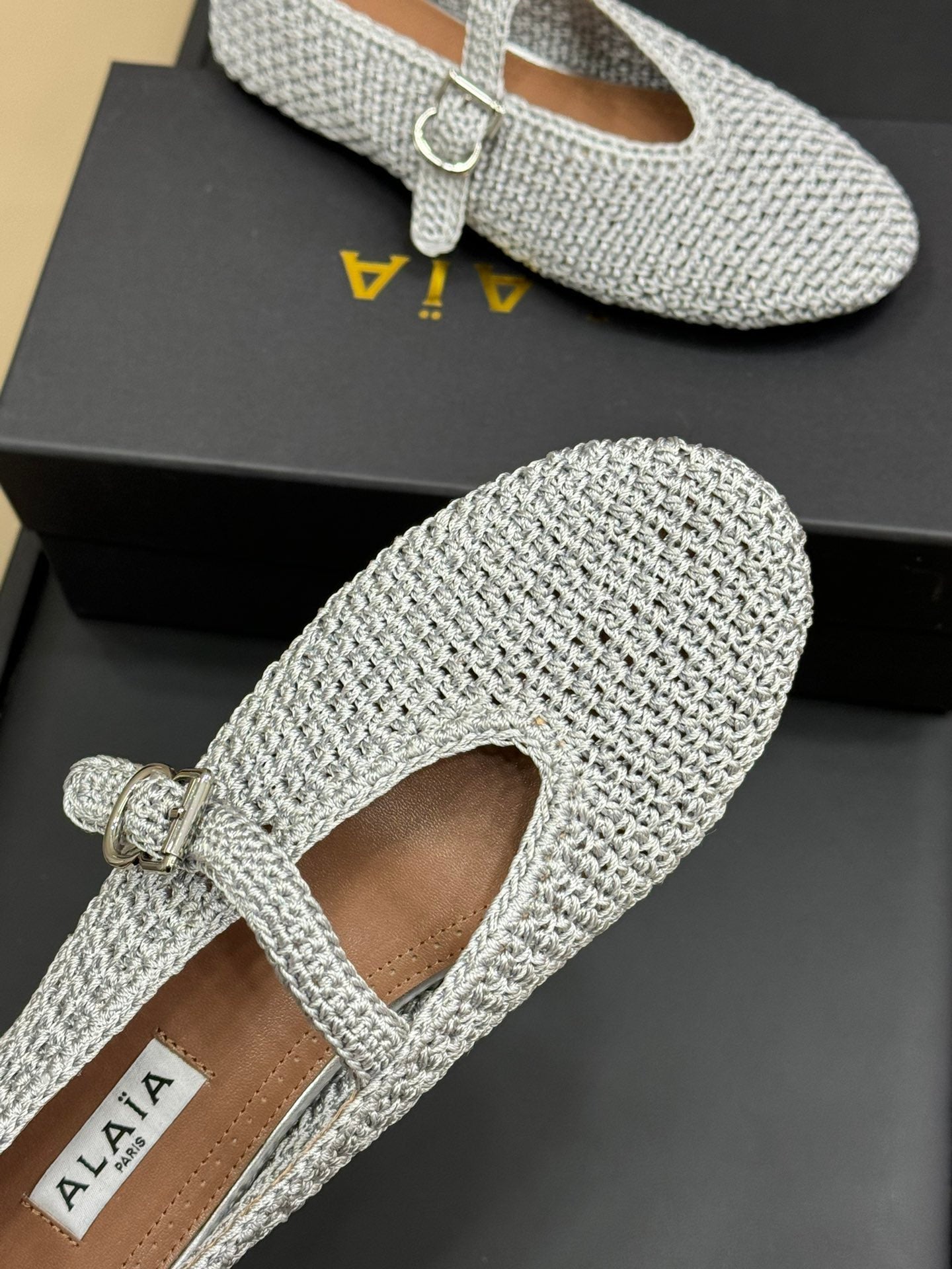 HANDWOVEN BALLET FLAT LIGHT BLUE - 35
